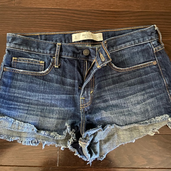 abercrombie and fitch dark blue denim shorts - Picture 1 of 4